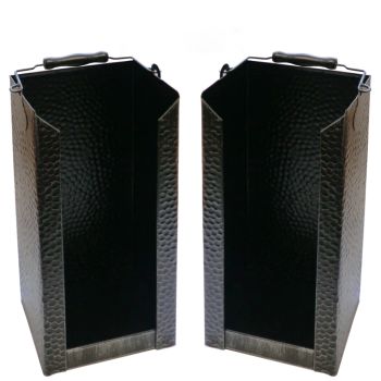 Preview: Nostalgie Brikettträger | gehämmert | schwarz-silber Preview: Nostalgie Brikettträger | gehämmert | schwarz-silber