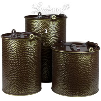 Preview: 25 Liter Ascheeimer Nostalgie Metall verzinkt - gehämmert braun/gold (Größe 3) Preview: 25 Liter Ascheeimer Nostalgie Metall verzinkt - gehämmert braun/gold (Größe 3)