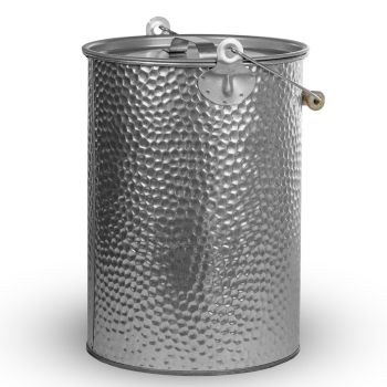 Preview: 13 Liter Metall Eimer | Ascheeimer | verzinkt - gehämmert silber (Größe 1) Preview: 13 Liter Metall Eimer | Ascheeimer | verzinkt - gehämmert silber (Größe 1)