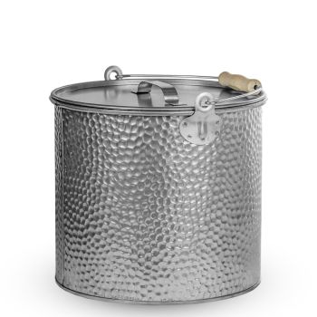 Preview: 15 Liter Metall Eimer | Ascheeimer | verzinkt - gehämmert silber (Größe 2) Preview: 15 Liter Metall Eimer | Ascheeimer | verzinkt - gehämmert silber (Größe 2)
