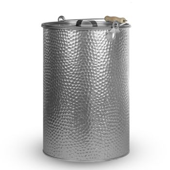 Preview: 25 Liter Metall Eimer | Ascheeimer | verzinkt - gehämmert silber (Größe 3) Preview: 25 Liter Metall Eimer | Ascheeimer | verzinkt - gehämmert silber (Größe 3)