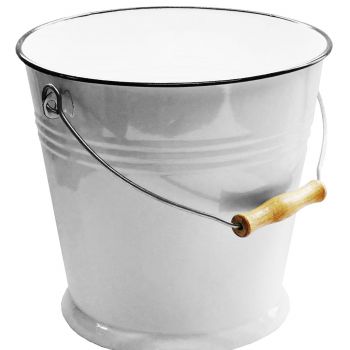 Preview: Wassereimer Mülleimer Emaille 10l ohne Deckel weiss Preview: Wassereimer Mülleimer Emaille 10l ohne Deckel weiss