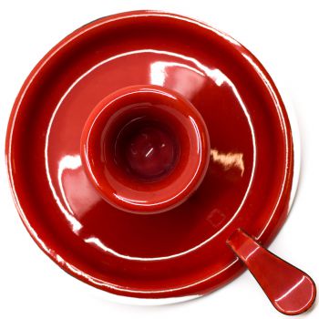 Preview: Emaille Kerzenständer rot | weiß Preview: Emaille Kerzenständer rot | weiß