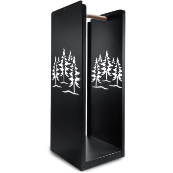 Preview: Holzlager | Kaminholzbox | schwarz | Motiv Wald Preview: Nostalgie Holzträger | Kaminkorb