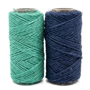 Preview: Wurstbindfaden | 2 x  50g | Spule | grün + dunkelblau Preview: Wurstbindfaden | 2 x  50g | Spule | grün + dunkelblau