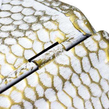 Preview: Nostalgie Kohlekasten | weiß-gold gehämmert Preview: Nostalgie Kohlekasten | weiß-gold