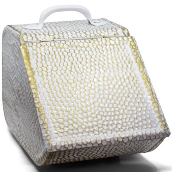 Preview: Nostalgie Kohlekasten | weiß-gold gehämmert Preview: Nostalgie Kohlekasten | weiß-gold gehämmert