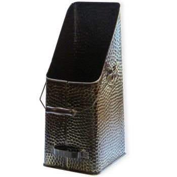 Preview: Nostalgie Kohleschütter | gehämmert braun-gold Preview: Nostalgie Kohleschütter | gehämmert braun-gold