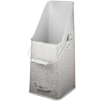 Preview: Nostalgie Kohleschütter | gehämmert weiß-gold Preview: Nostalgie Kohleschütter | gehämmert weiß-gold