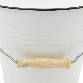 Preview: Wassereimer Mülleimer Emaille 5l ohne Deckel weiss Preview: Wassereimer Mülleimer Emaille 5l ohne Deckel weiss