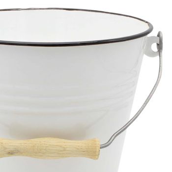 Preview: Wassereimer Mülleimer Emaille 10l ohne Deckel weiss Preview: Wassereimer Mülleimer Emaille 10l ohne Deckel weiss