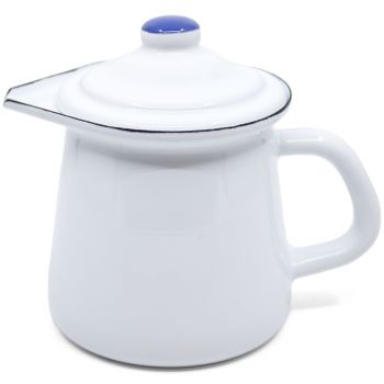 Preview: Emaille Milchkännchen mit Deckel | weiß Preview: Emaille Milchkännchen mit Deckel | weiß