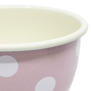 Preview: Emaille Schüssel | Ø 14cm | rosé m. Tupfen Preview: Emaille Schüssel | Ø 14cm | rosé m. Tupfen
