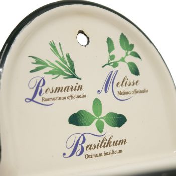 Preview: Emaille Seifenschale | Kräuter grün-beige m. Wandhalter Preview: Emaille Seifenschale | Kräuter grün-beige m. Wandhalter