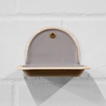 Preview: Emaille Seifenhalter grau | beige m. Wandhalter Preview: Emaille Seifenhalter grau | beige m. Wandhalter