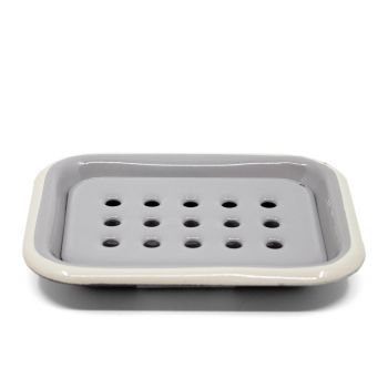 Preview: Emaille Seifenschale | grau Preview: Emaille Seifenschale | grau