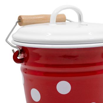 Preview: Emaille Eimer | 1,5 Liter | Rot mit weißen Punkten Preview: Emaille Eimer | 1,5 Liter | Rot mit weißen Punkten
