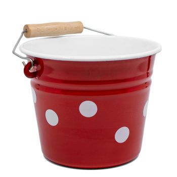 Preview: Emaille Eimer | 1,5 Liter | Rot mit weißen Punkten Preview: Emaille Eimer | 1,5 Liter | Rot mit weißen Punkten