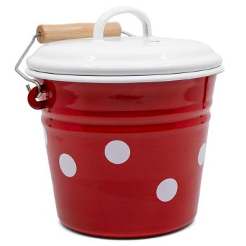 Preview: Emaille Eimer | 1,5 Liter | Rot mit weißen Punkten Preview: Emaille Eimer | 1,5 Liter | Rot mit weißen Punkten