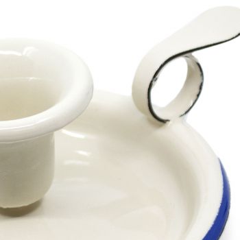 Preview: Emaille Kerzenständer | Beige mit Blümchen Preview: Emaille Kerzenständer | Beige mit Blümchen