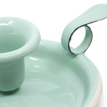 Preview: Emaille Kerzenständer mint | creme Preview: Emaille Kerzenständer mint | creme