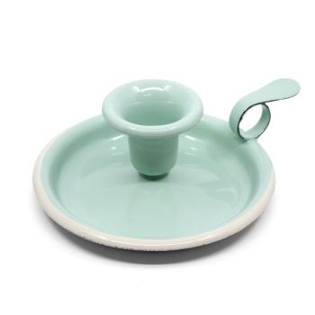 Preview: Emaille Kerzenständer mint | creme Preview: Emaille Kerzenständer mint | creme