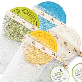 Preview: Ovis Duschseife | 4er Set | inkl. Seifenschaumbeutel Preview: Ovis Duschseife | 4er Set | inkl. Seifenschaumbeutel