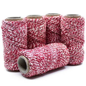 Preview: 5 x Schinkenfaden Spule | 50g | rot-weiss Preview: 5 x Schinkenfaden Spule | 50g | rot-weiss