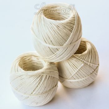 Preview: 3 x Schinkenfaden Knäuel weiss Preview: 3 x Schinkenfaden Knäuel weiss