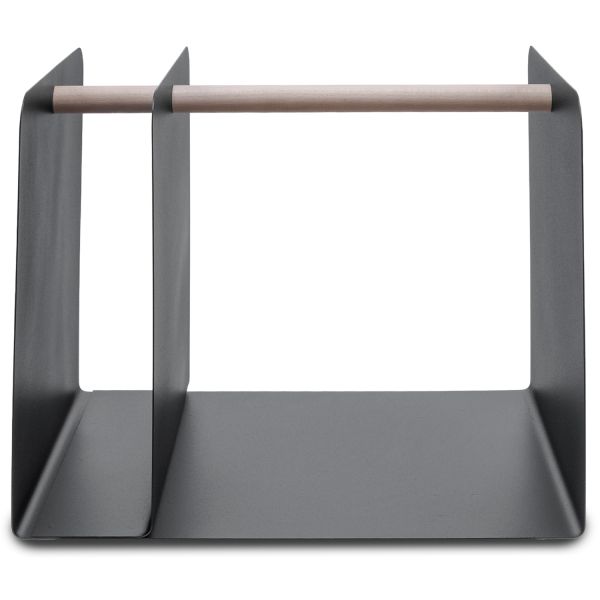 Holzträger | Kaminbox | schwarz | 2-Fächer Holzträger | Kaminbox | schwarz | 2-Fächer
