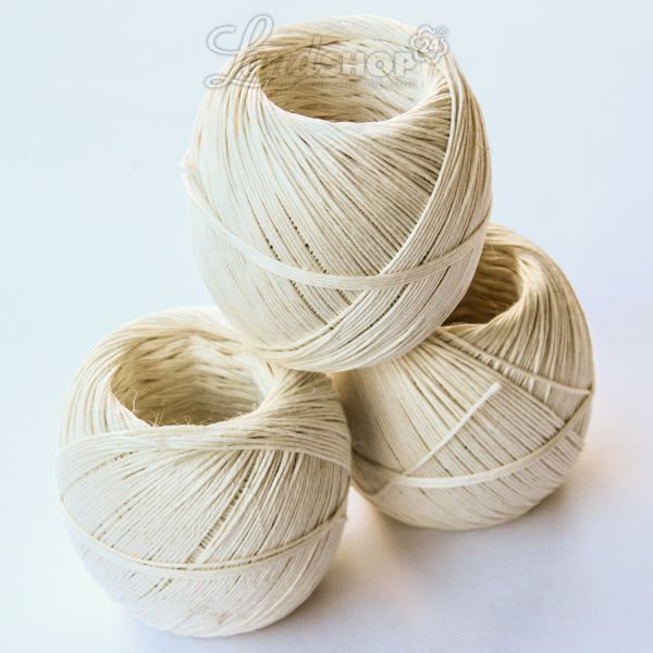 3 x Schinkenfaden Knäuel weiss 3 x Schinkenfaden Knäuel weiss