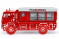 Preview: Feuerwehr Räucherauto aus Metall | Rot-Silber | Neuheit 2026