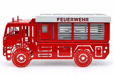 Preview: Feuerwehr Räucherauto aus Metall | Rot-Silber | Neuheit 2026