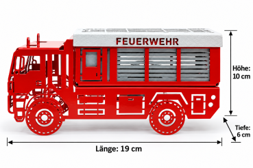 Feuerwehr Räucherauto aus Metall | Rot-Silber | Neuheit 2026