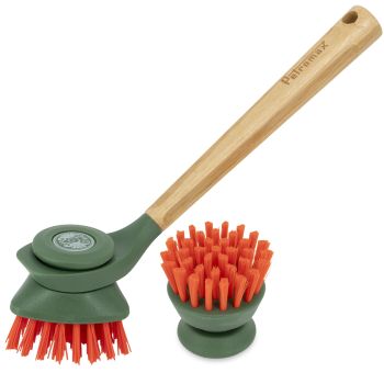 Holzspülbürste mit auswechselbarem Kopf | Rosshaar | sw