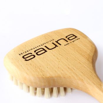 Saunabürste Aus Birke – 27 Cm, Mit Naturborsten & Nylon – Traditionelles Finnisches Saunazubehör
