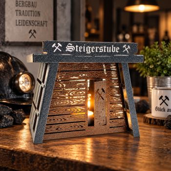Preview: Erzrevier Steigerstube | Räucherhaus aus Metall | Hammerschlag & Kupfer-Antik