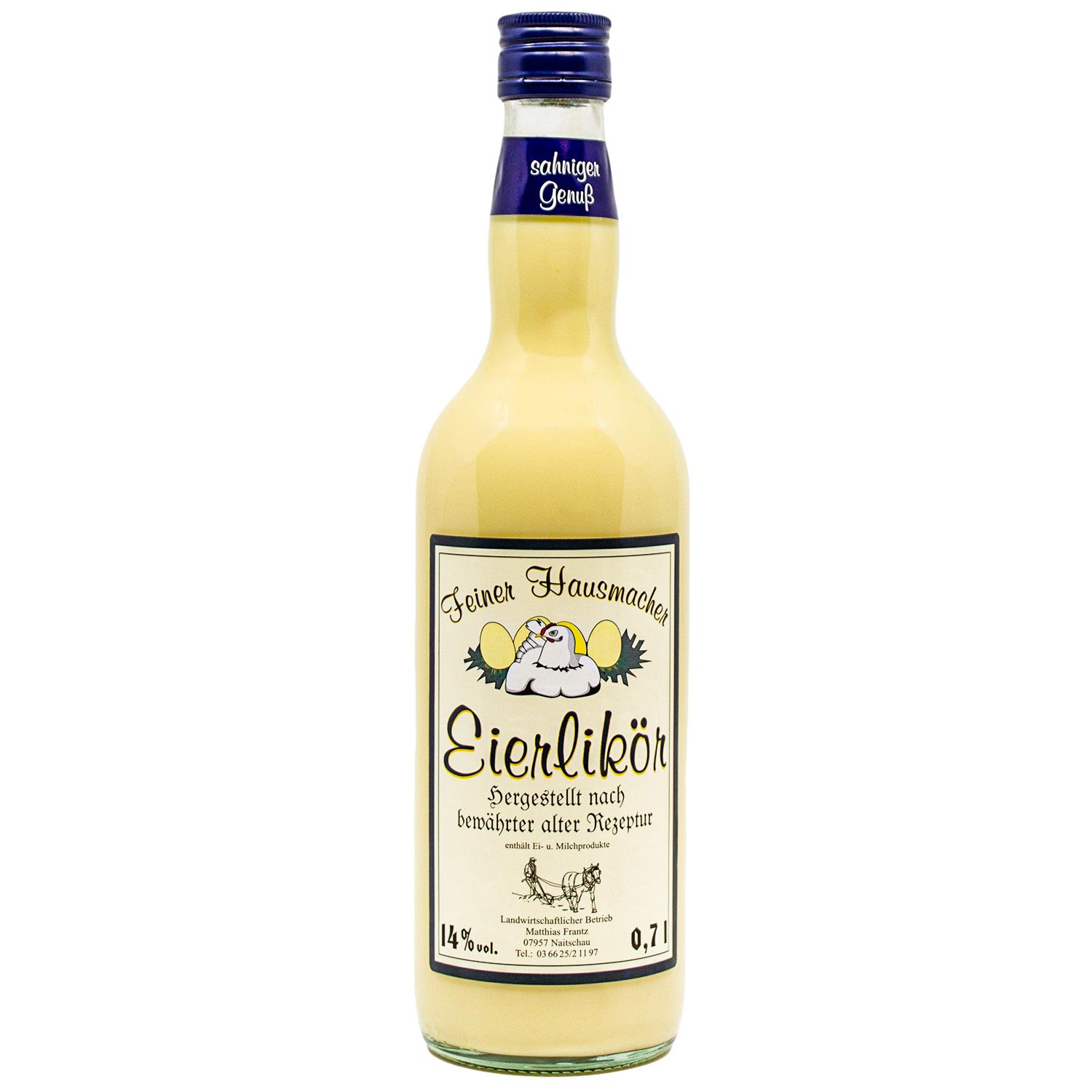 1 x 0,7 l Flasche feiner sahniger Eierlikör Naitschau Thüringen