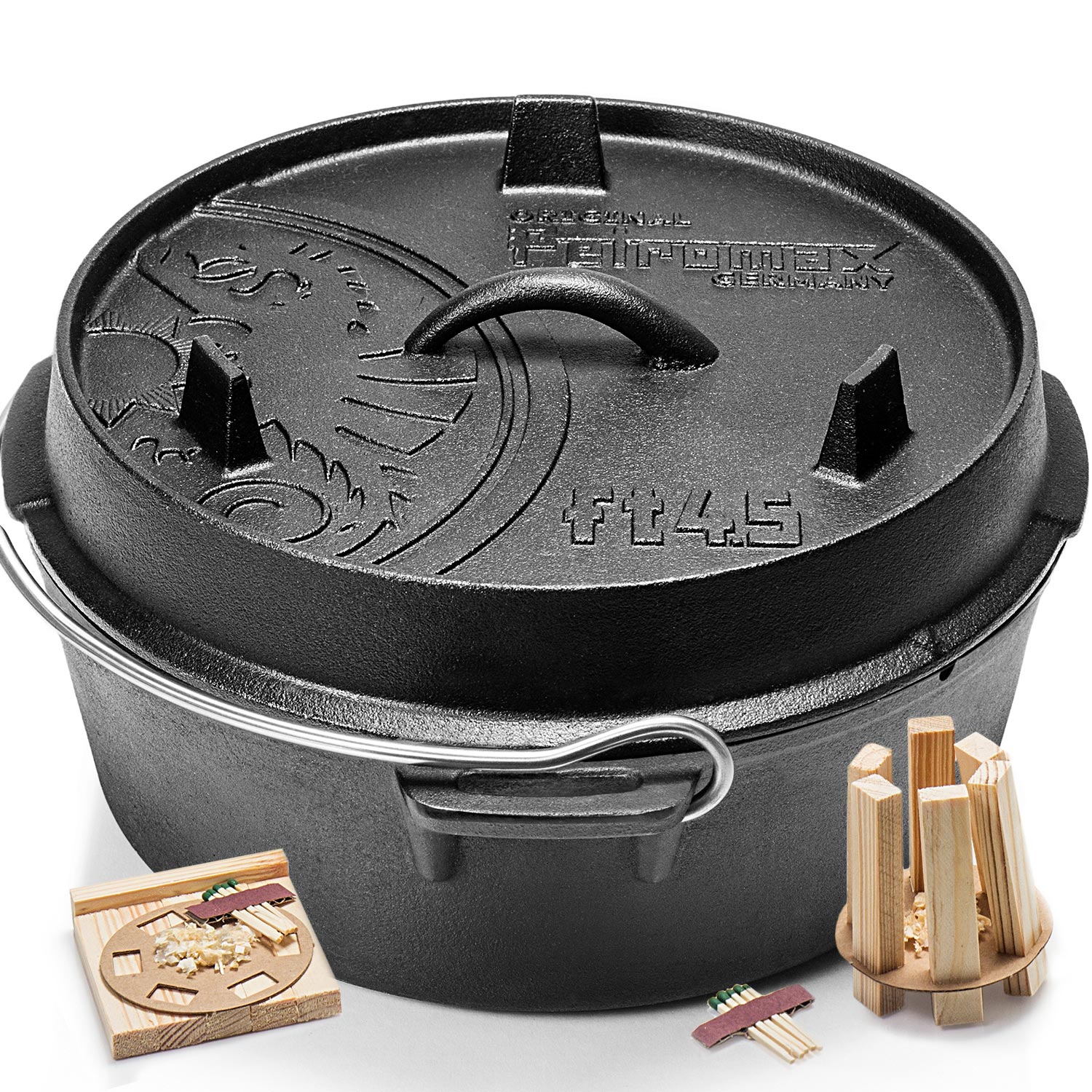 Feuertopf ft4.5 ohne Füße original Petromax + Feuerkit