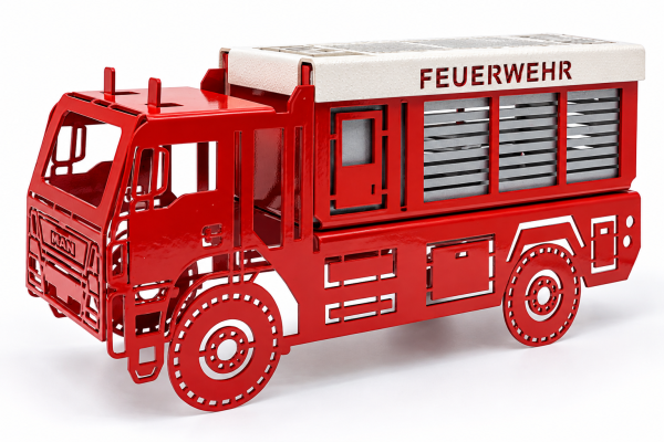 Feuerwehr Räucherauto aus Metall | Rot-Silber | Neuheit 2026