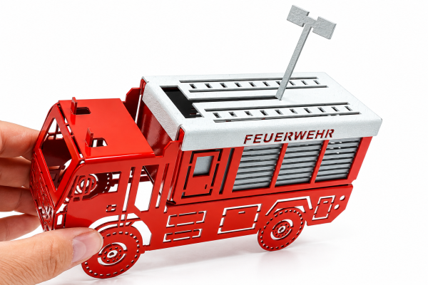 Feuerwehr Räucherauto aus Metall | Rot-Silber | Neuheit 2026