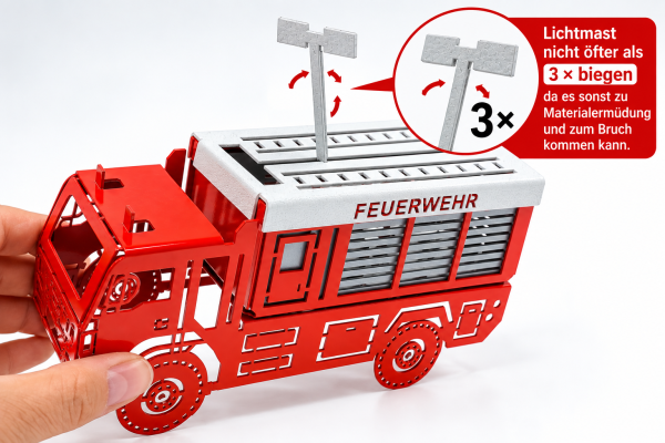 Feuerwehr Räucherauto aus Metall | Rot-Silber | Neuheit 2026