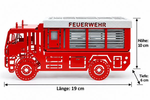 Feuerwehr Räucherauto aus Metall | Rot-Silber | Neuheit 2026