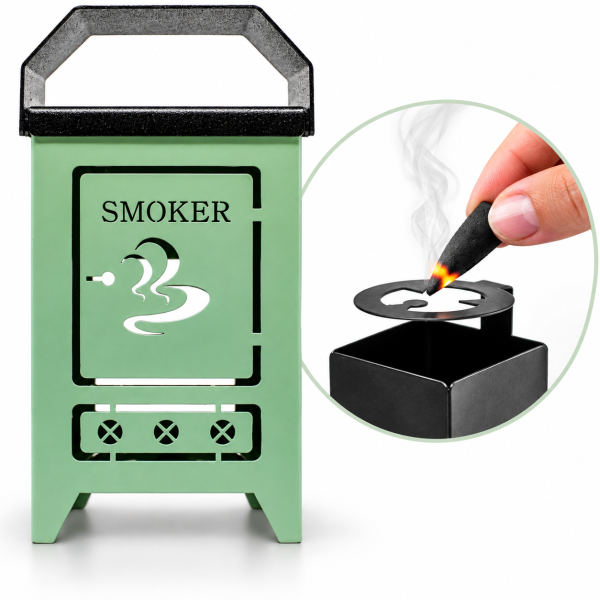 Räucherkerzen-Smoker aus Metall Grün/Schwarz | Schürer