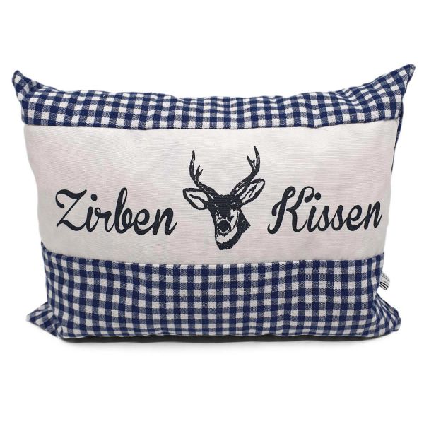 Zirbenkissen blau| weiß